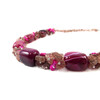 Exclusive necklace &quot;Raspberry Souffle&quot; Agate, Strawberry quartz crumb