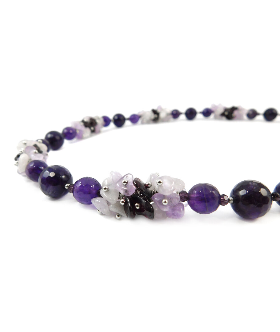 Exclusive necklace "Dawn of the twenty-fourth" Amethyst facet