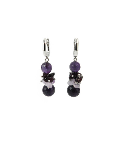 Exclusive earrings "Dawn of the twenty-fourth" Amethyst facet