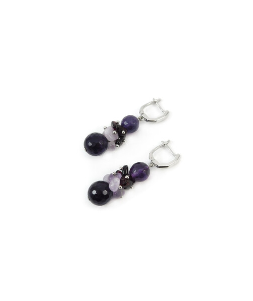 Exclusive earrings "Dawn of the twenty-fourth" Amethyst facet