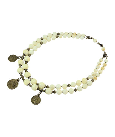 Exclusive necklace "Vladaz" Mother of pearl, 2 rows