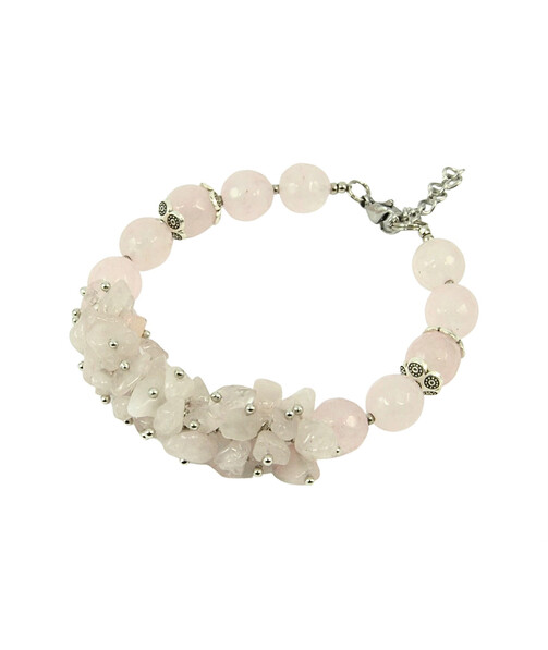 Exclusive bracelet "Virgin" Rose quartz face, crumb