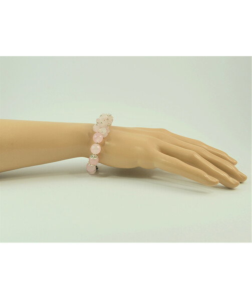 Exclusive bracelet "Virgin" Rose quartz face, crumb