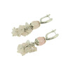 Exclusive earrings &quot;Virgin&quot; Rose quartz face, crumb