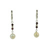 Exclusive &quot;Baroque&quot; earrings Baroque pearls, garnet facet, silver