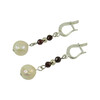 Exclusive &quot;Baroque&quot; earrings Baroque pearls, garnet facet, silver