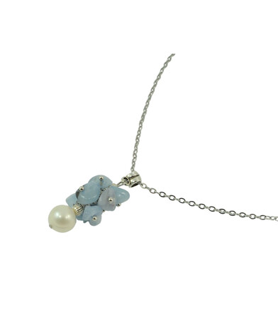 Exclusive pendant Pearl, Aquamarine crumb