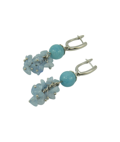 Exclusive earrings "Diva" Aquamarine, crumb