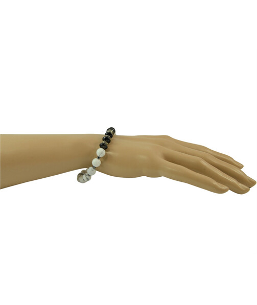 Exclusive Kahalong bracelet, Agate rondel, Hematite rondel