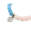 Exclusive bracelet &quot;Zodiac&quot; Aquamarine, Rose quartz