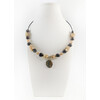 Exclusive necklace &quot;Prima Donna&quot; garnet, sunstone, crumb, jasper oval