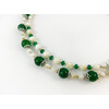 Exclusive necklace &quot;Prima donna&quot; Chrysoprase rondel, Mother of pearl, 2 rows