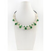 Exclusive necklace &quot;Prima donna&quot; Chrysoprase rondel, Mother of pearl, 2 rows