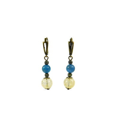 Exclusive earrings "Rus" Citrine, Apatite