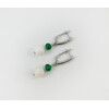 Exclusive earrings &quot;Prima donna&quot; Mother of pearl, Chrysoprase rondel