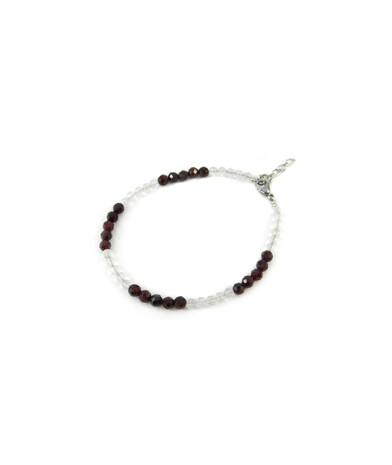 Bracelet Garnet, Rock crystal facet