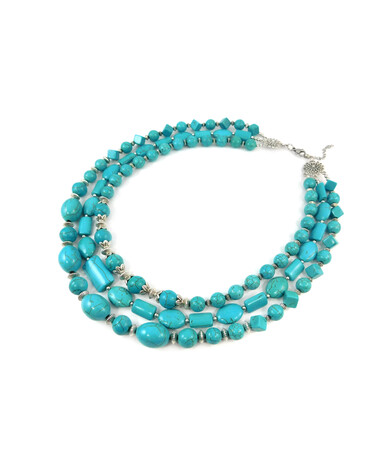 Exclusive necklace "Azan" Turquoise, 3 rows