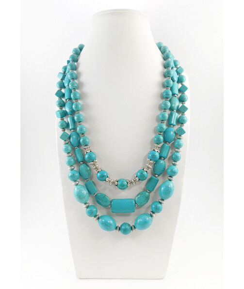 Exclusive necklace "Azan" Turquoise, 3 rows