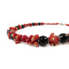 Exclusive necklace &quot;Rushnychok&quot; Agate, Coral