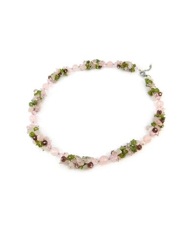 Exclusive necklace "Tender Orchid", Rose Quartz