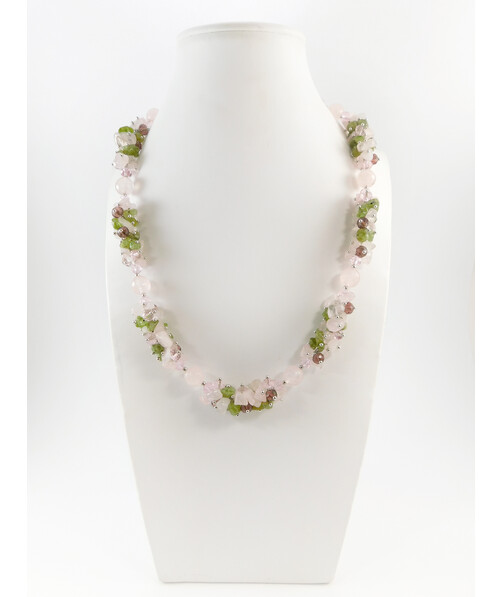 Exclusive necklace "Tender Orchid", Rose Quartz