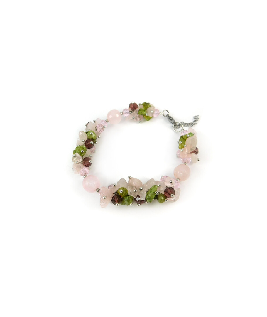 Exclusive bracelet "Gentle Orchid", Rose quartz