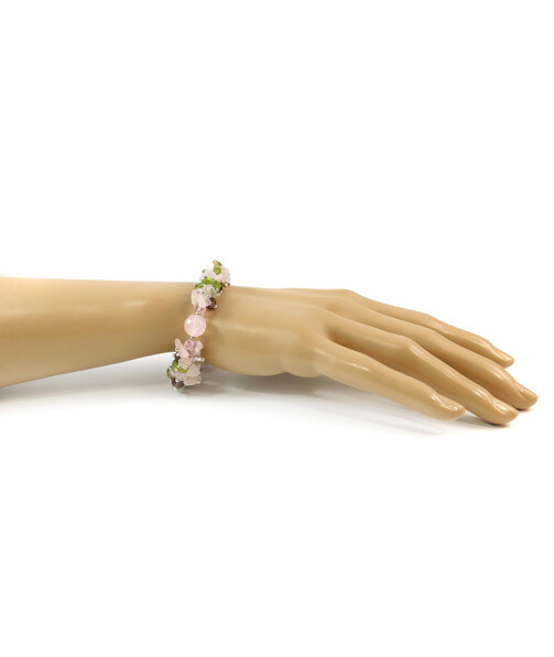 Exclusive bracelet "Gentle Orchid", Rose quartz