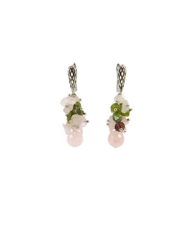 Exclusive earrings "Tender Orchid", Rose Quartz