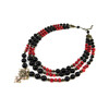 Exclusive necklace &quot;Agate Air&quot; Agate, Coral, 3 rows