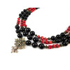 Exclusive necklace &quot;Agate Air&quot; Agate, Coral, 3 rows