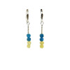 Exclusive earrings &quot;Ukraine&quot; Apatite, Opal cube face, silver