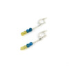 Exclusive earrings &quot;Ukraine&quot; Apatite, Opal cube face, silver