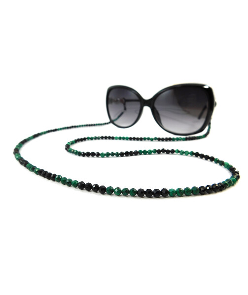 Exclusive accessory for glasses Malachite, Tourmaline facet