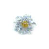 Exclusive brooch &quot;Independent&quot; Cat&#039;s eye, Aquamarine crumb