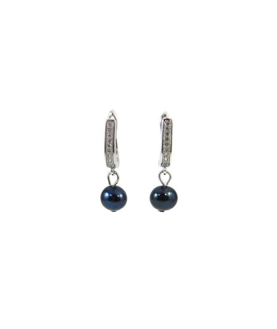 Pearl earrings are blue