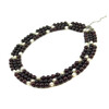 Exclusive necklace &quot;Aurika&quot; Garnet sphere, Pearls, 3 rows