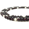 Exclusive necklace &quot;Aurika&quot; Garnet sphere, Pearls, 3 rows