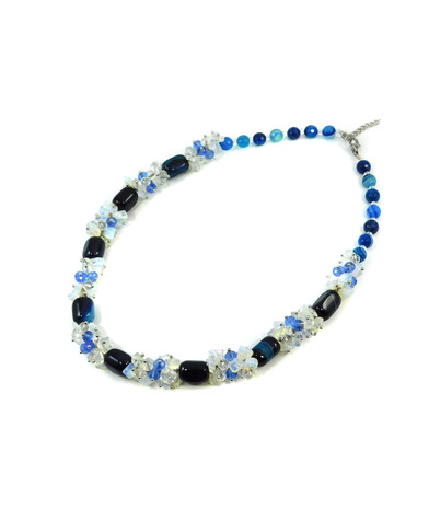 Exclusive necklace "Colorful Notes" Agate bar, facet, crumb Moonstone