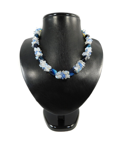 Exclusive necklace "Colorful Notes" Agate bar, facet, crumb Moonstone