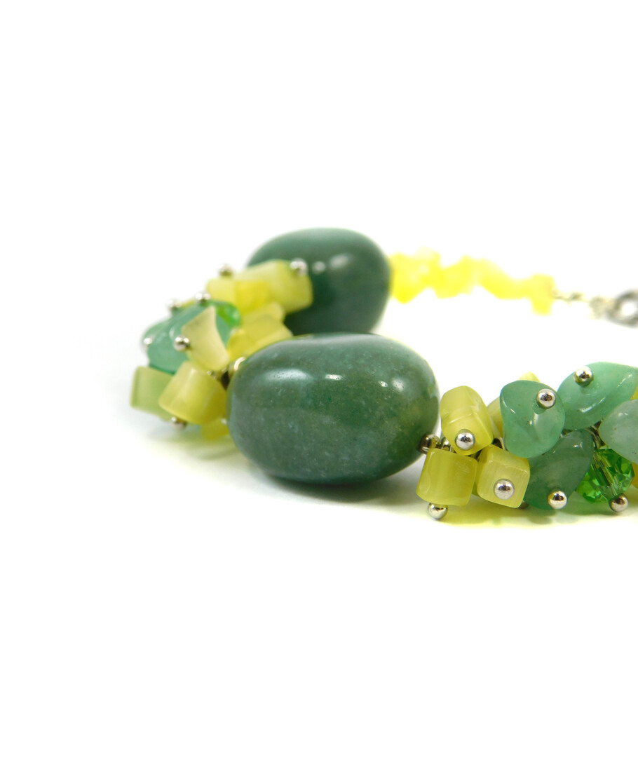 Exclusive bracelet "Jade sun" Agate bar, crumb Jade, Cat's eye