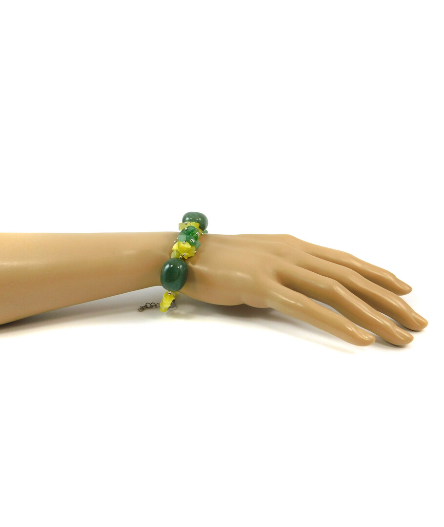 Exclusive bracelet "Jade sun" Agate bar, crumb Jade, Cat's eye