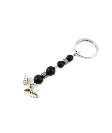 Exclusive keychain "Romanticism" Shungite, Hematite square