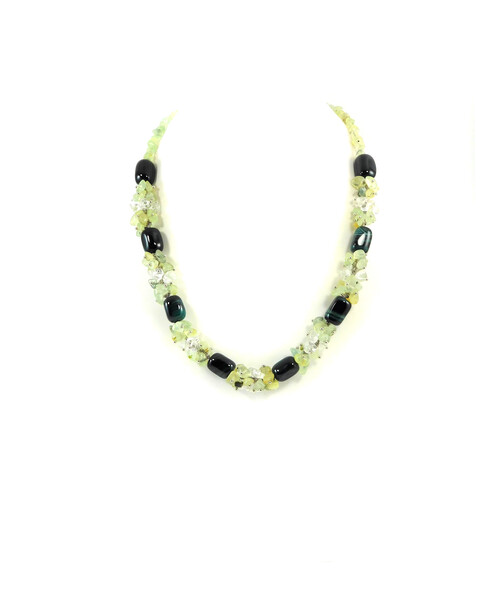 Exclusive necklace "Colorful notes" Agate bar, Prynit crumb, Rock crystal