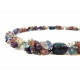 Exclusive necklace "Spring mallows" Agate bar, Amethyst crumb, Chalcedony, Fluorite