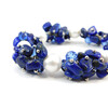 Exclusive bracelet &quot;Pearl symphony&quot; Pearls, lapis lazuli