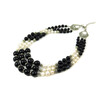 Exclusive necklace &quot;Merabella&quot; Agate, Pearls, 3-row