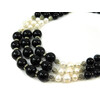 Exclusive necklace &quot;Merabella&quot; Agate, Pearls, 3-row