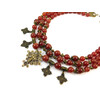 Exclusive necklace &quot;Vseslava 2&quot; Carnelian sphere, 3 rows