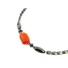 Exclusive necklace &quot;Prima Donna&quot; Coral, Hematite cube, barrel