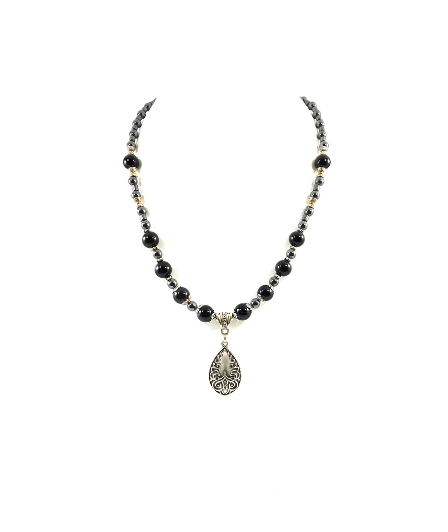 Exclusive necklace "Julie" Agate, Hematite